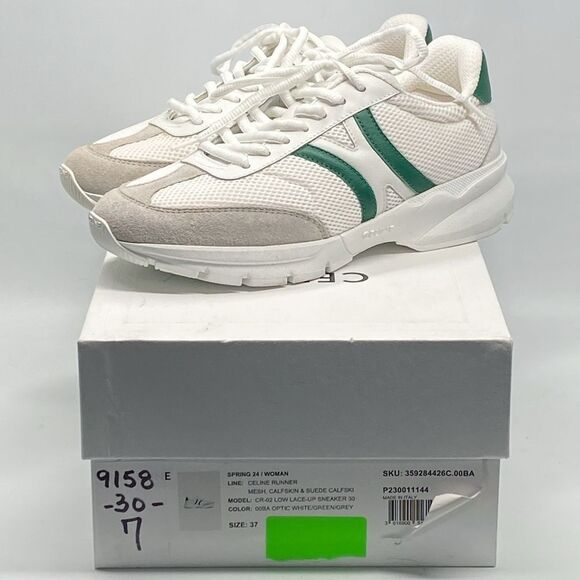 Celine CR-01 Suede-Trimmed Leather and Mesh Sneakers size 37 - Picture 13 of 15